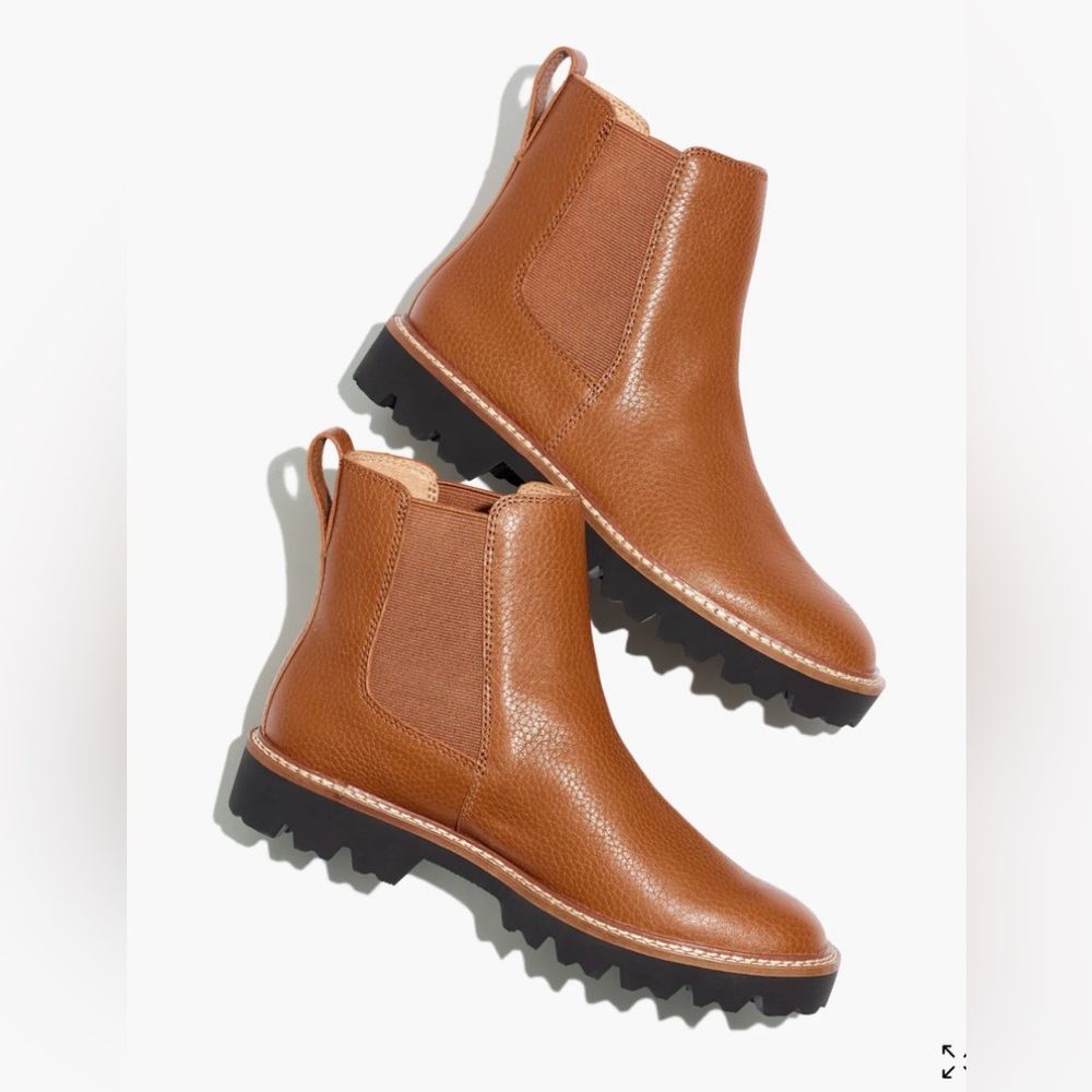 MADEWELL Brown Leather Chelsea Lugsole Boots